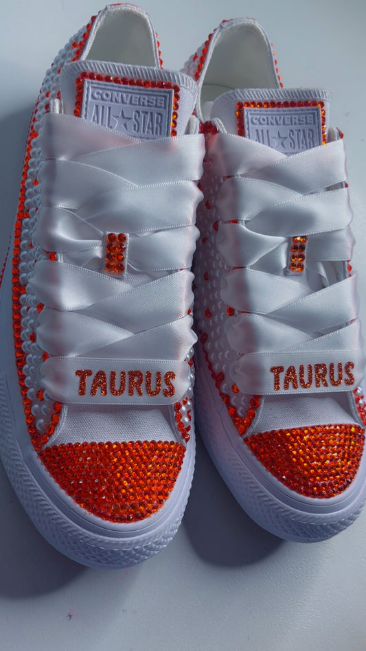 Custom Pearl & Rhinestone Sneakers