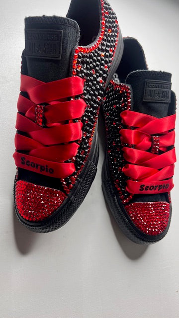 Custom Pearl & Rhinestone Sneakers