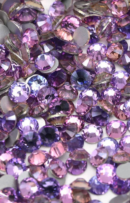Purple Velvet Rhinestones - HQ glass Flat back #087