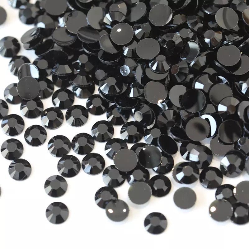 Jet balck resin rhinestones - UniqueLeeCreations
