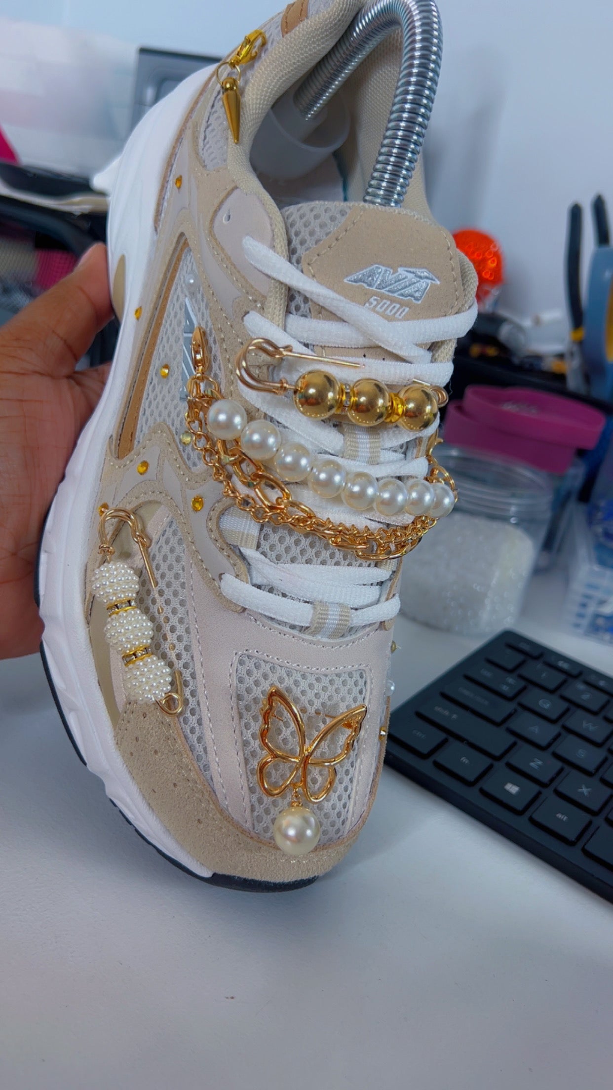 Custom sneakers with charms