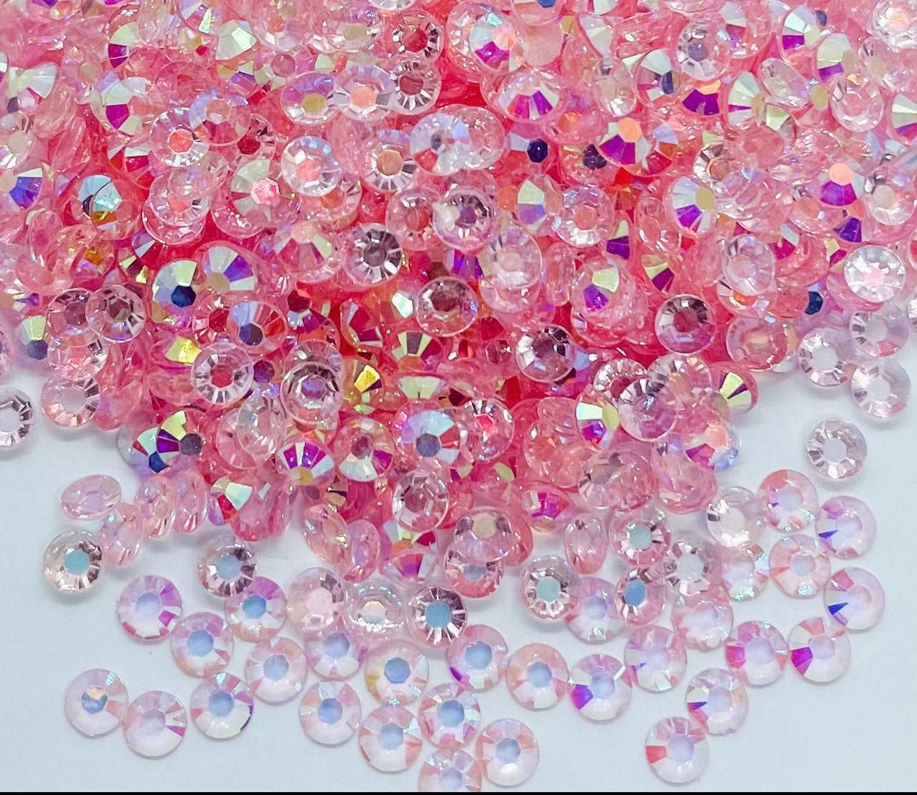 Pink transparent resin rhinestones