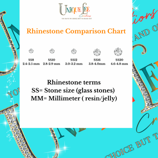 Rhinestone size chart