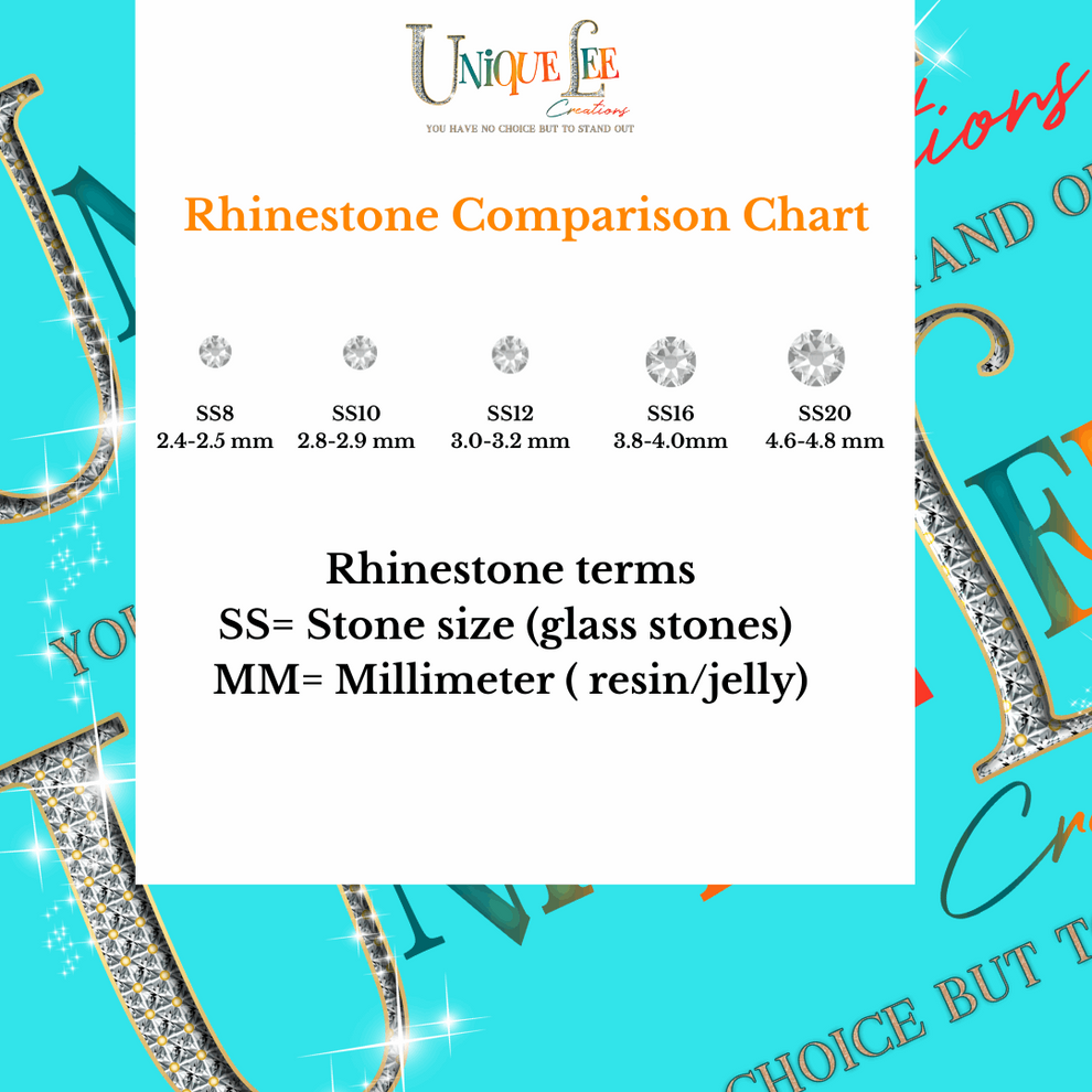 Hotfix Rhinestone Size Guide Rhinestone size chart – UniqueLeeCreations