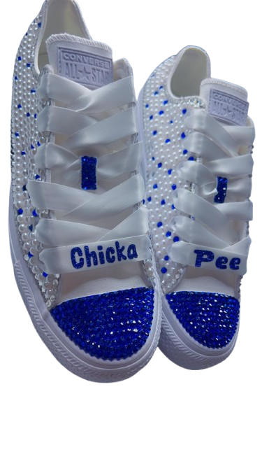 Custom Pearl & Rhinestone Sneakers