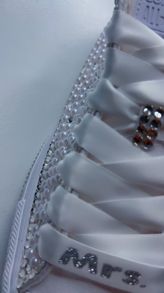 Custom Wedding Bling Shoes - Bridal Sneakers with Crystals
