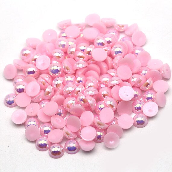 Light pink ab  flatback pearls