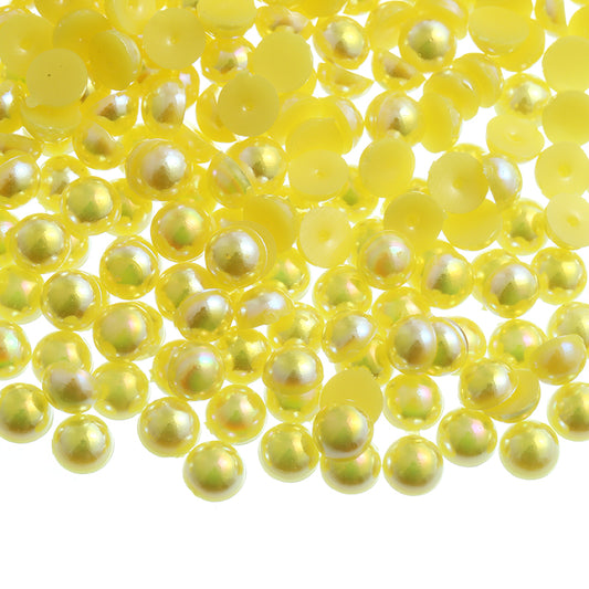 Yellow (Citrine ab )  drops flatback pearls